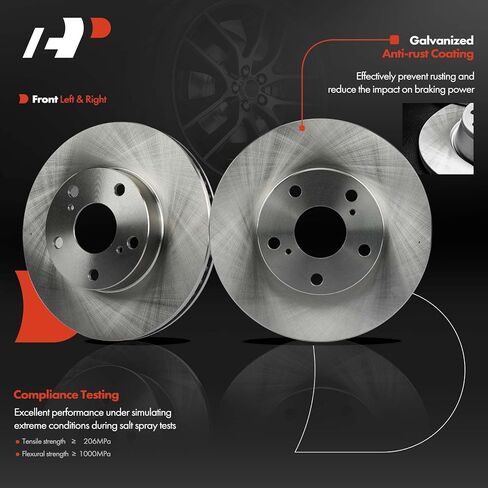 A-Premium 11.81 inch (275mm) Front Vented Disc Brake Rotors Compatible with Select Toyota Models - Tacoma 2005 2006 2007 2008 2009 2010 2011 2012 2013 2014 2015, 2-PC Set in Saudi Arabia