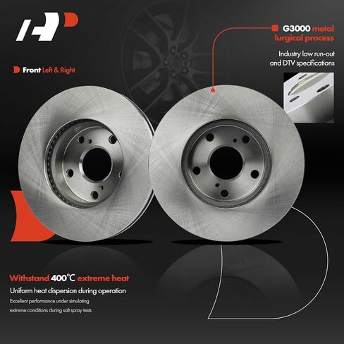 A-Premium 11.81 inch (275mm) Front Vented Disc Brake Rotors Compatible with Select Toyota Models - Tacoma 2005 2006 2007 2008 2009 2010 2011 2012 2013 2014 2015, 2-PC Set in Saudi Arabia