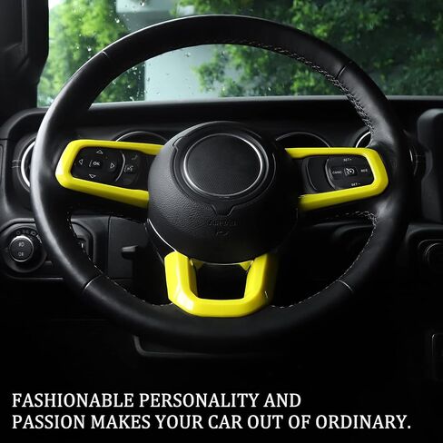 CheroCar JL JT Steering Wheel Covers Carbon Fiber Grain Trim for 2018-2021 Jeep Wrangler JL, for 2020-2021Jeep Gladiator JT, Interior Accessories,3PACK… in Saudi Arabia