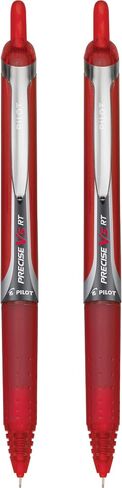 PILOT Precise V5 RT Refillable & Retractable Liquid Ink Rolling Ball Pens, Extra Fine Point (0.5mm) Red Ink, 2-Pack (26082) in Saudi Arabia