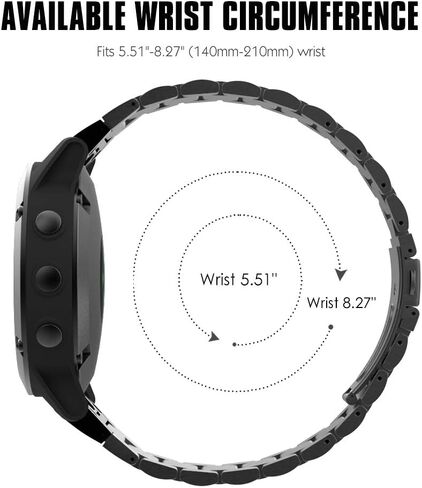 MoKo Band Compatible with Garmin Fenix 5 Quick Fit 22mm Watch Band, Stainless Steel Replacement Strap Fit Fenix 5/Fenix 5 Plus/Forerunner 935/945/Instinct/Approach S60(Not Fit Fenix 5X/5S) in Kuwait
