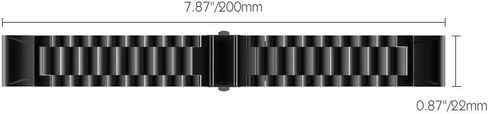 MoKo Band Compatible with Garmin Fenix 5 Quick Fit 22mm Watch Band, Stainless Steel Replacement Strap Fit Fenix 5/Fenix 5 Plus/Forerunner 935/945/Instinct/Approach S60(Not Fit Fenix 5X/5S) in Kuwait