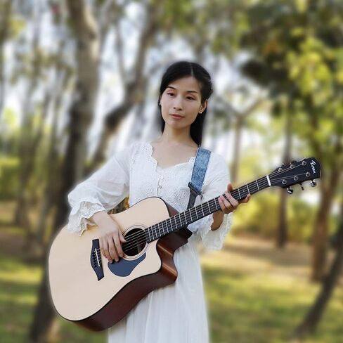 حزام جيتار مع نهايات جلدية سريعة الفك، حزام قابل للتعديل باللون الأزرق ديمين المغسول للجيتار الصوتي/الكهربائي/الجهير مع مشبك، بعرض 5 سم in Kuwait