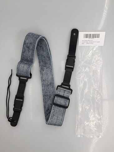 حزام جيتار مع نهايات جلدية سريعة الفك، حزام قابل للتعديل باللون الأزرق ديمين المغسول للجيتار الصوتي/الكهربائي/الجهير مع مشبك، بعرض 5 سم in Kuwait