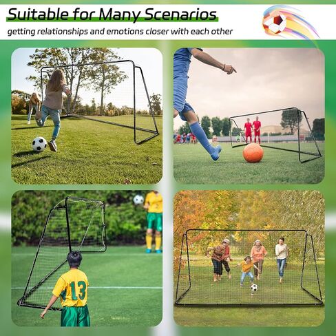 12 x 6 ft Soccer Goal for Backyard, Adults Kids Portable Soccer Net and Iron Frame Folding Soccer Goals Practice Weather Resistant Goal with 4 Ground Stakes for Competition Outdoor in Saudi Arabia