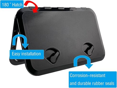 فتحة وغطاء للوصول إلى سطح القارب البحري مقاس 24 بوصة × 14 بوصة باللون الأسود (606MMX 353 مم) in Kuwait