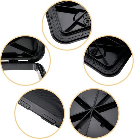 فتحة وغطاء للوصول إلى سطح القارب البحري مقاس 24 بوصة × 14 بوصة باللون الأسود (606MMX 353 مم) in Kuwait