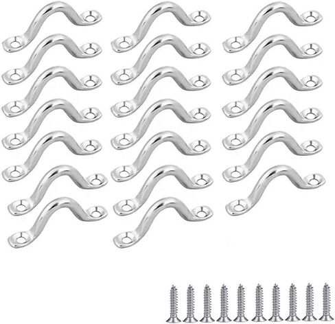 M3 316 Stainless Steel Bimini Boat Top PAD Eye, Eye Strap, Tie Down, Tie Anchor Point, Kayak Deck Loop, Suitable for Kayak Canoe Rigging, Pack of 20 in Saudi Arabia