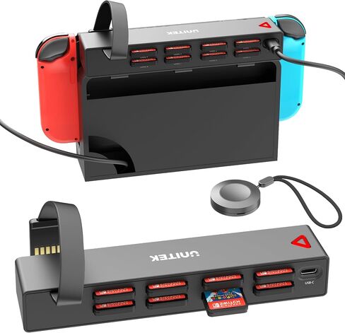 Unitek Switch Game Switcher, 8-in-1 Switch Game Card Reader Quick Switching Adapters Game Cards Holder for Switch/Switch OLED (4 for Game, 4 for Storage) in Saudi Arabia