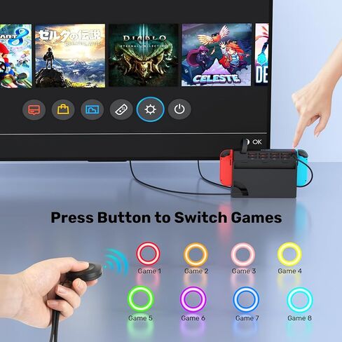 Unitek Switch Game Switcher, 8-in-1 Switch Game Card Reader Quick Switching Adapters Game Cards Holder for Switch/Switch OLED (4 for Game, 4 for Storage) in Saudi Arabia