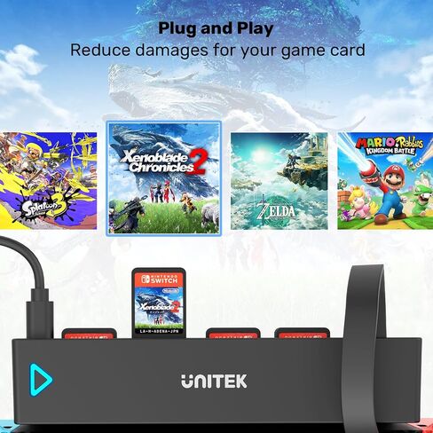 Unitek Switch Game Switcher, 8-in-1 Switch Game Card Reader Quick Switching Adapters Game Cards Holder for Switch/Switch OLED (4 for Game, 4 for Storage) in Saudi Arabia