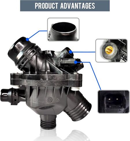 مبيت ترموستات مع مجموعة مستشعر بديلة لسيارات BMW E84 F10 F22 F30 F33 228i 320i 328i 428i 528i X1 X3 X4 X5 Z4 2.0L استبدال 11538635689 11538636595 (N52) in Kuwait