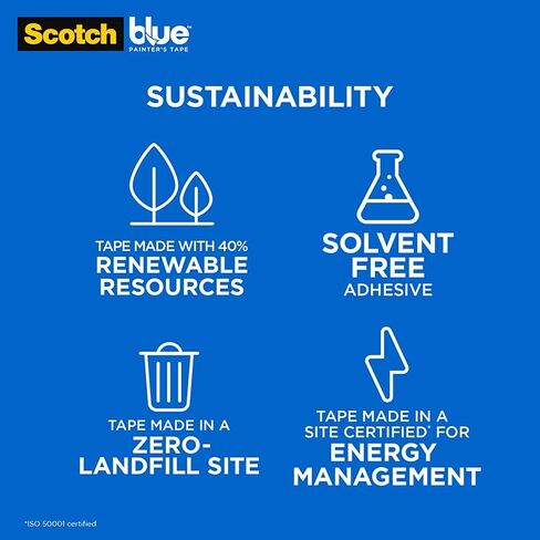 شريط طلاء سكوتش بلو الأصلي متعدد الأسطح، 1.88 بوصة × 60 ياردة، 12 لفة، أزرق، شريط طلاء يحمي الأسطح ويزيل بسهولة، شريط طلاء متعدد الأسطح للاستخدام الداخلي والخارجي in Kuwait