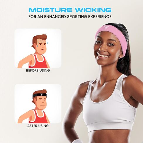 WYOX Headbands for Men and Women - Mens Sweatband & Sports Headband Moisture Wicking Workout Sweatbands for Running, Cross Training, Yoga and Bike Helmet Friendly in Saudi Arabia