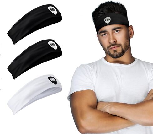 Sweat Band Headband for Men - The Ultimate Workout and Sports Headband for Running, Exercise, Football, Baseball, Softball, Tennis, and More in Kuwait