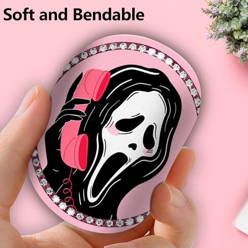 قطعتان من حامل أكواب السيارة اللامعة، وجه جمجمة مضحك، وجه جمجمة مضحك، وسادات سيليكون مضادة للانزلاق مقاس 2.75 بوصة حامل أكواب لوقايات السيارة، وإكسسوارات السيارة اللامعة للنساء والفتيات in Kuwait