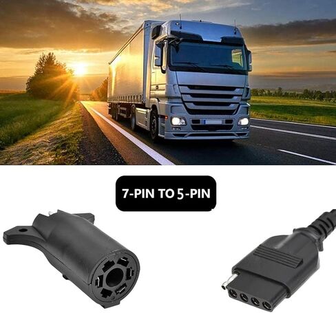 7 طريقة مستديرة إلى 5 طريقة دبوس مقطورة مسطحة ملفوف موصل الأسلاك قابس مهايئ لشاحنة RV مقطورة كامل الطول-60 بوصة in Kuwait
