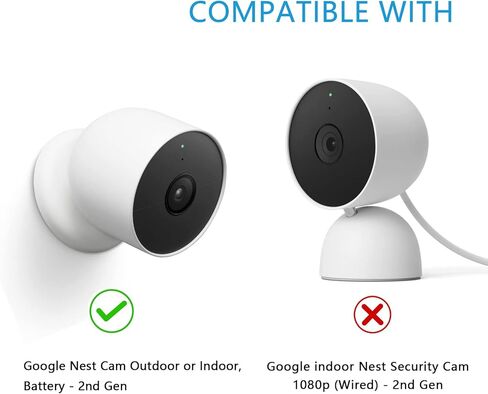 حامل نافذة TEKCMA متوافق مع بطارية كاميرا Google Nest Cam الثانية، حامل نافذة الكاميرا 2 حزمة لنافذة/باب زجاجي واحد، دعامة تثبيت على جدار الكاميرا، وضع الرؤية الليلية، بدون انعكاس داخلي، أسود in Kuwait