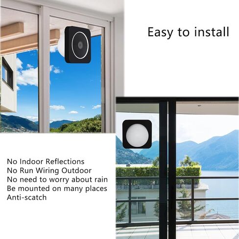 حامل نافذة TEKCMA متوافق مع بطارية كاميرا Google Nest Cam الثانية، حامل نافذة الكاميرا 2 حزمة لنافذة/باب زجاجي واحد، دعامة تثبيت على جدار الكاميرا، وضع الرؤية الليلية، بدون انعكاس داخلي، أسود in Kuwait