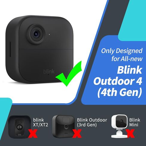 حامل جداري لجهاز Blink Outdoor 4 (الجيل الرابع)، 3 قطع من غطاء الحماية المقاوم للطقس وحامل قابل للتعديل بزاوية 360 درجة مع وحدة مزامنة 2 (الكاميرا الوامضة غير متضمنة، أسود) (3) in Kuwait