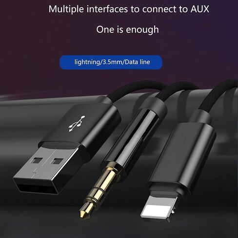 كابل صوت Lightning إلى 3.5 مم Aux Cord Audio 2 في 1 يعمل مع سماعات رأس ستيريو للسيارة iPhone إلى 3.5 مم كابل Aux ستيريو متوافق مع iPhone 13/12/11/X/8 (3.3FT) in Saudi Arabia
