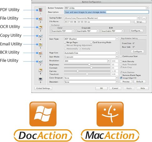 الماسح الضوئي للمستندات المزدوجة Plustek PS30D: مزود بوحدة تغذية تلقائية للمستندات سعة 50 ورقة (ADF) ووظيفة PDF قابلة للبحث بواسطة Abbyy OCR. دعم ماك والكمبيوتر الشخصي in Kuwait