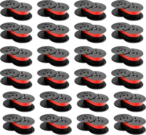 HALLOLUX 24 حزمة بديلة لشريط حاسبة GR24 GR24BR Universal Twin Spool Calculator مع Nukote BR80c، Sharp El 1197 P III، Porelon 11216، Dataproducts R3027 (أسود/أحمر، مختومة بشكل فردي) in Kuwait