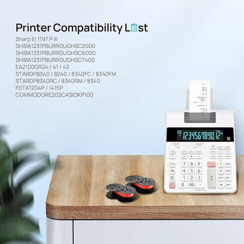 HALLOLUX 24 حزمة بديلة لشريط حاسبة GR24 GR24BR Universal Twin Spool Calculator مع Nukote BR80c، Sharp El 1197 P III، Porelon 11216، Dataproducts R3027 (أسود/أحمر، مختومة بشكل فردي) in Kuwait