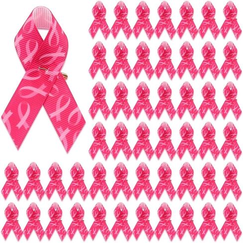 100 Pcs Pink Ribbon Pins Bulk Breast Cancer Awareness Pins for Charity Event Fundraising Breast Cancer Lapel Pins Breast Cancer Awareness Cancer Survivor Pins in Kuwait