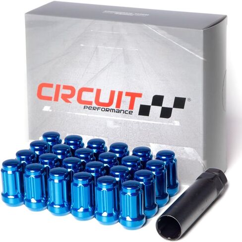 Circuit Performance Spline Drive Tuner Acorn Lug Nuts Red 12x1.25 Forged Steel (20pc + Tool) in Saudi Arabia