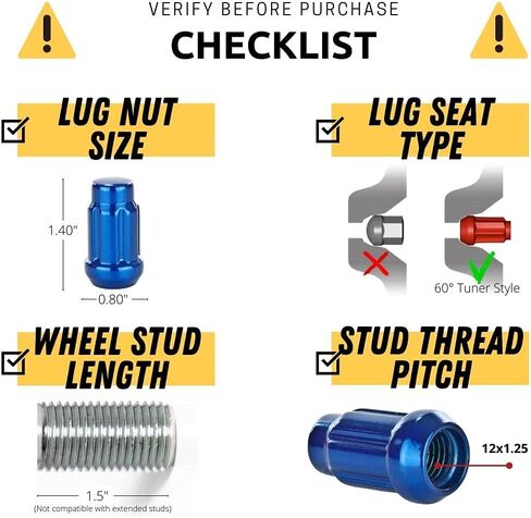 Circuit Performance Spline Drive Tuner Acorn Lug Nuts Red 12x1.25 Forged Steel (20pc + Tool) in Saudi Arabia