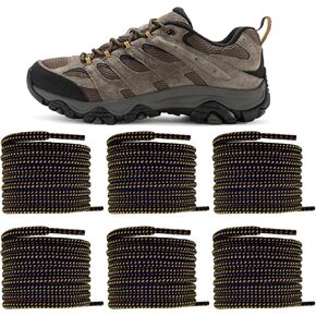 3 Pairs Hiking Shoelaces for Merrell Moab Boots, 13/64'' (5mm) Round Boot Shoe Laces Replacement Strings