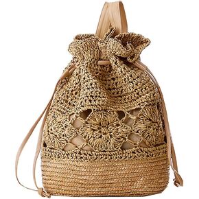 Women Straw bag Summer Beach Casual Casual Daypacks, Light Brown, 36 * 29 * 10 * 39cm