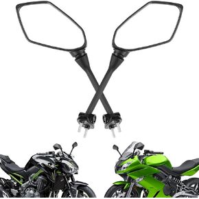 مرايا الرؤية الخلفية للدراجة النارية Kemimoto متوافقة مع Ninja 650R 2009-2017 ER6F ER-6F 2009-2015 Z400R 2010-2014 Z1000 2011-2015 NINJA Z1000SX/Z650R/400R المرايا الجانبية