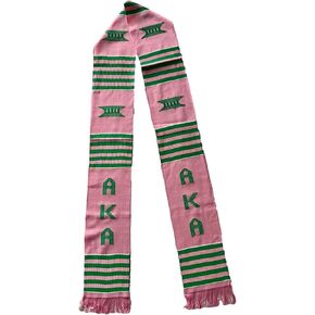 AKA Graduation Pink Kente Stole Sorority Scarf for Womens 1908 Graduation