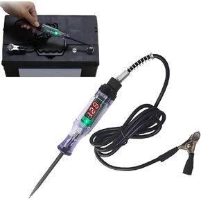 LINDHILL ​​1 PC CAR CIRC CIRCLE TESTER ، اختبار الدائرة 3V-70V مع شاشة الجهد الرقمي LED ، اختبار الجهد المجس من الفولاذ المقاوم للصدأ ، Universal لمعظم المركبات (#Black)