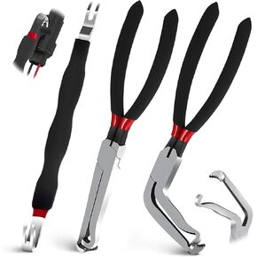 60-Degree Angled Electrical Disconnect Pliers for Automotive Connectors, Sensors & Wire Plugs - Locking Push Tab Removal Tool with Non-Slip Grip, (3-Piece Set) (3 PCS)