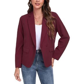 Womens Blazers Casual Long Sleeve Lapel Button Work Office Blazer Jackets with Pockets 2025, S-2XL