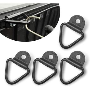 4 PCS Car Trunk Tie Down Anchor, 2.33" x 2.2" High Hardness Metal Multi-Function V-Shaped Cargo Tie Down Anchor, Fixed Fastening Parts, for Most Cars, Vans, Trucks, Flatbeds, Boats (Black)