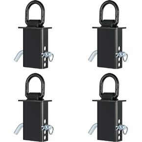 Topshine Trailer Stake Pocket D Ring Tie Downs ، 4 Pack ، سعة 12000 رطل ، مع دبوس عوائق 5/8 بوصة ، وربط التعادل القابل للتعديل لمقطورات المرافق والشاحنات المسطحة