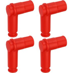 4pcs دراجة نارية دراجة نارية من المطاط غطاء قابس البلاغ استبدال الجزء 90 درجة شرارة غطاء لشرف للدراجة الترابية ATV ATV ، لمقابس شرارة مع حجم الخيط 14 ملم ، الأحمر
