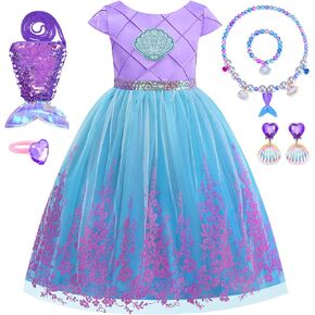 Mermaid Dress for Girls Princess Costumes for Halloween Cosplay Fancy Dress Up Party Birthday Outfit in Kuwait