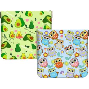 2Pcs PU Leather Small Squeeze Coin Purse Pouch Mini coin Bag Unique And Cute Wallet Cosmetic Bags Change Bag For Women Girls Men Cat in flower and grass