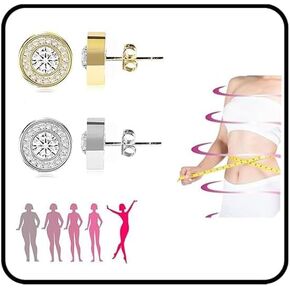 Lymphatic Earrings For Women, 2 Pairs Histone Acupressure Slimming Earrings Gold Silver Hypoallergenic Earrings Unique Elegant Hoop Earrings Birthday Anniversary Jewelry Gift