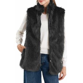 Amazhiyu Women's Faux Fur zip up Stest Stap Stake Stakelar مع جيب