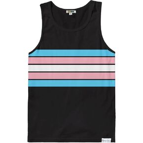 Tipsy Elves Black Trans Pride Flag Tank Top - Men's Cut Size Medium