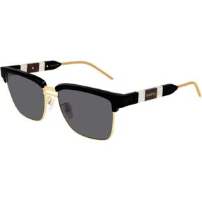 Gucci GG0603S 001 56MM Black/Grey Square Sunglasses for Men + Bundle with Designer iWear Eyewear Kit