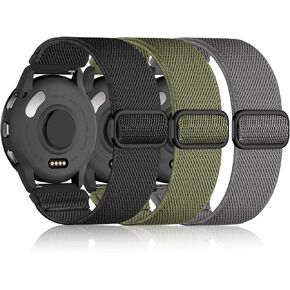 18 مم نايلون سبورت مرنة نطاقات متوافقة مع Garmin Vivoactive 4S ، Fenu 3S/2S Watch Band ، Forerunner 265S/255S ، 3 حزمة حلقة معصم حزمة الاستبدال للرجال والنساء in Kuwait