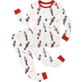 Toddler Boy Girl Christmas Outfit - Kids Long Sleeve Funny Nutcracker Top Pants Xmas Tree Warm Winter Matching Set