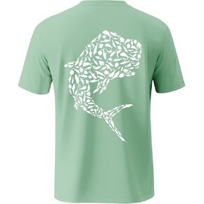Palmyth Fishing Shirts for Men Short Sleeve Sun Protection T Shirt UPF 50+ Quick Dry Tee